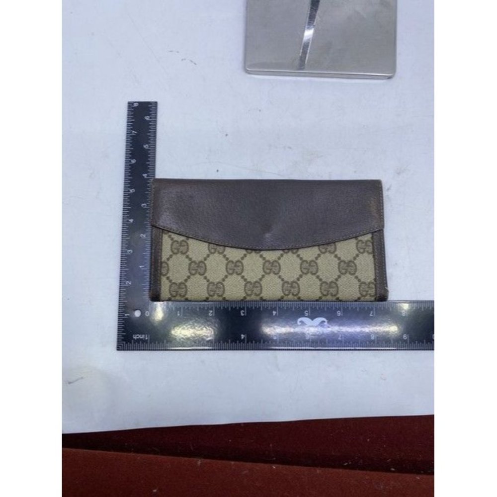 Gucci Brown Long Vintage Canvas Wallet - Picture 3 of 9